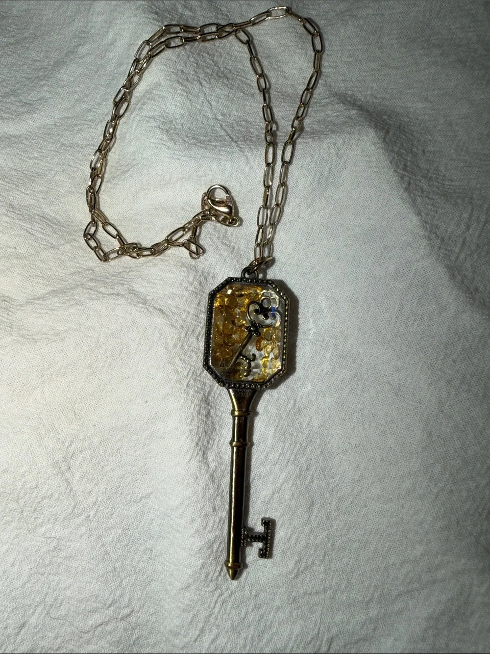 Hildie & Jo Antique Gold Shaker Skeleton Key Pendant Necklace - Vintage Style